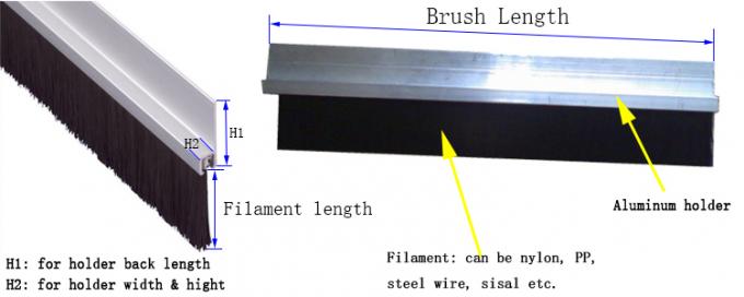 Furniture Dusting Screen Door Sweep Brush Black Color Door Sealing