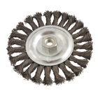 Circular Knotted Wire Wheel Brush / Wheel Cleaning Brush Customized Size