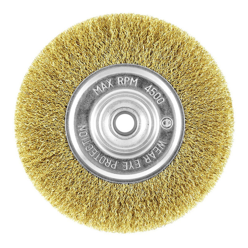Metal Polishing Crimped Brass Wire Wheel Brush , Durable Rotary Wire Brush