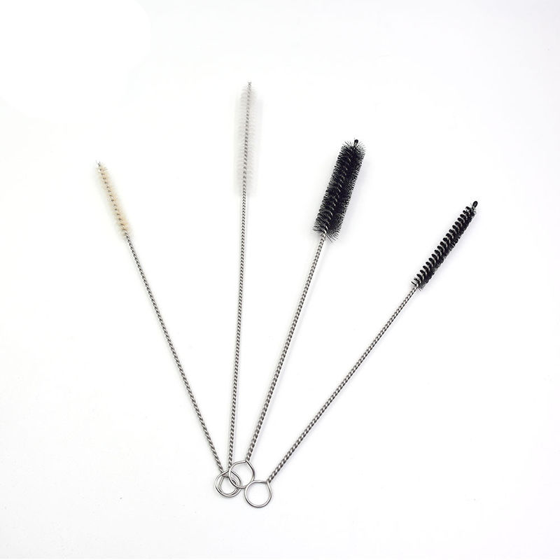 Straw SS304 Handle Nylon Bristles Tube Cleaning Brush