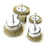 Heavy Dirty Removal Crimped Wire Wheel Brush , Brass Coated Knotted Wire Cup Wheel