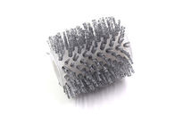 Nylon Cylindrical Roller Stainless Steel Wire Brush With Steel Shaft
