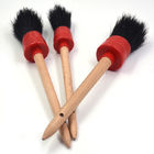 Black Red Car Detailing Brushes Dust Cleaning Brush Set Synthetic Fiber Material