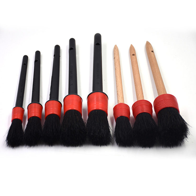 Natural Boar Hair Car Detailing Brushes , Auto Wheel Cleaning Brushes