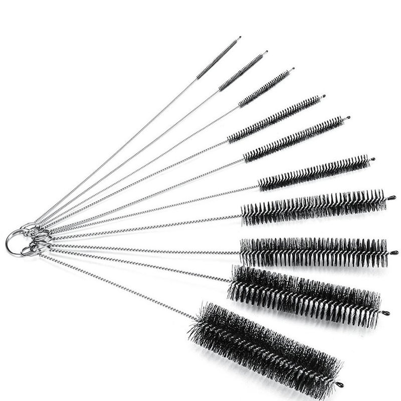 Black Color Test Tube Cleaning Brush , Narrow Horse Hair Lab Bottle Brush