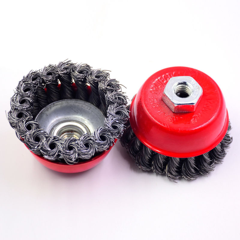 Durable Carbon Steel Twist Knot Wire Brush Customized Size For Grinder